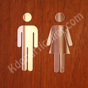 Sticker miroir toilettes homme femme