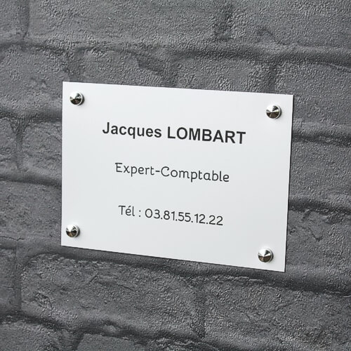 Plaque aluminium gravure noire 