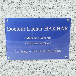 Plaque professionnelle - Docteur - 1 Signe