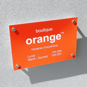 Plaque professionnelle transparente Dr Vétérinaire Orange (Rond)